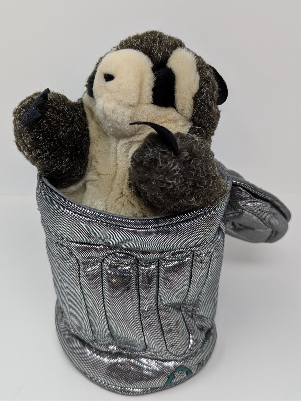 Folkmanis Raccoon Puppet Garbage Can Trash Plush